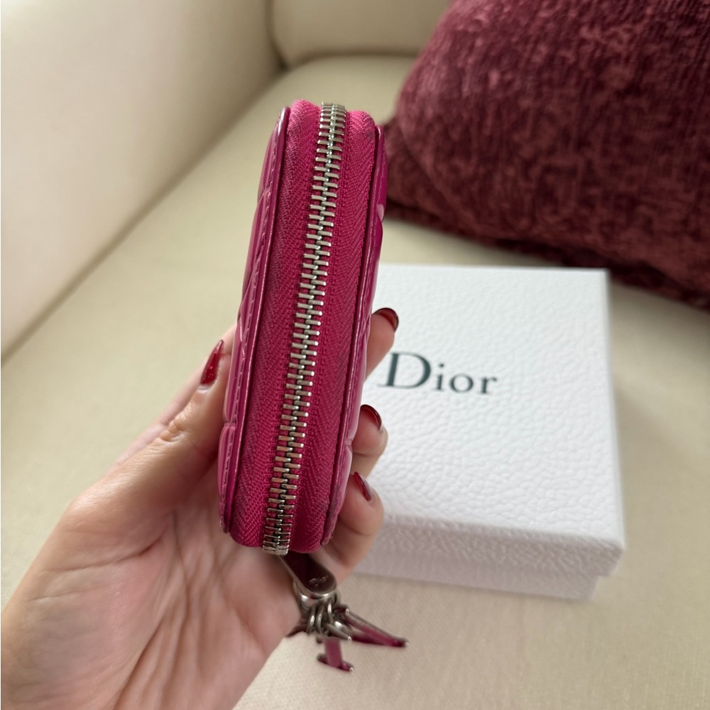 Dior Pink Zip Keychain Wallet & Cardholder - Picture 8 of 10